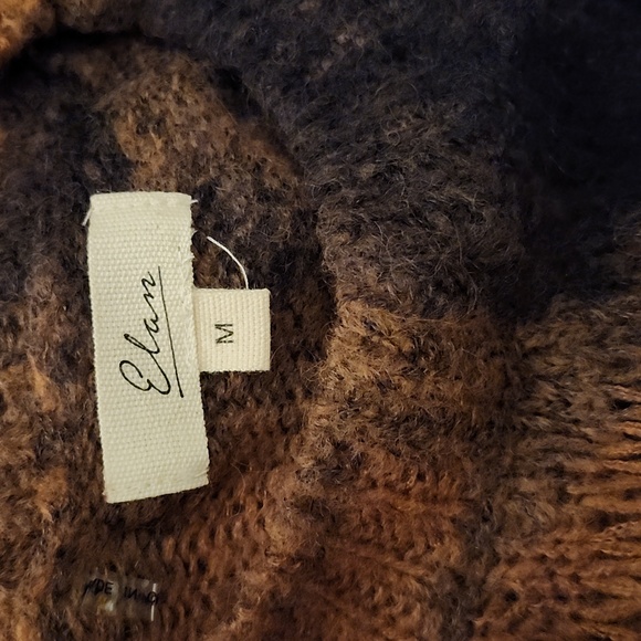 NWOT ELAN Santa Fe Distressed Tie Dye Sweater Copper & Black Medium Wool Mohair - Picture 4 of 6